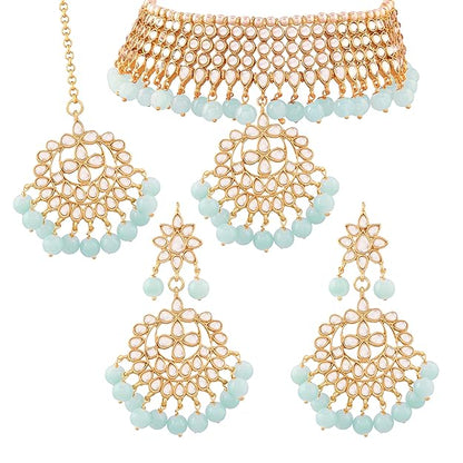 Bridal Kundan Jewellery Pearl Choker Set