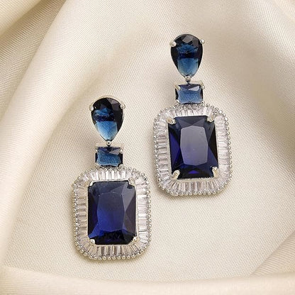 American Diamond Crystal Studded Drop Earrings