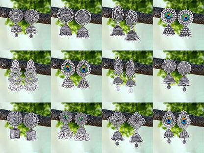 Chandbali Stylish Jhumkas Traditional Earrings Set of 12