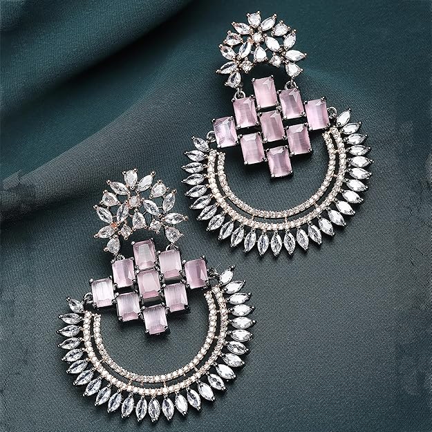 American Diamond Chandbali Earrings