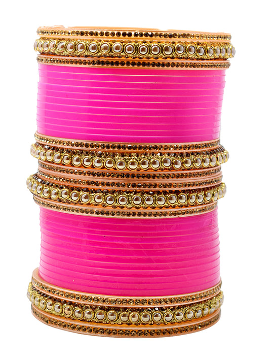 Shell Brass Pearl Chuda Set For Women & Girls