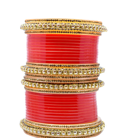 Gold Plated & Pearl Chuda Set for Women