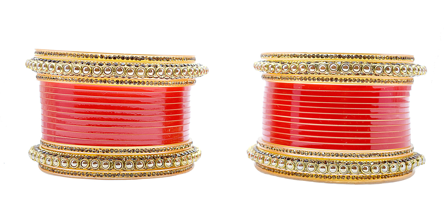 Gold Plated & Pearl Chuda Set for Women