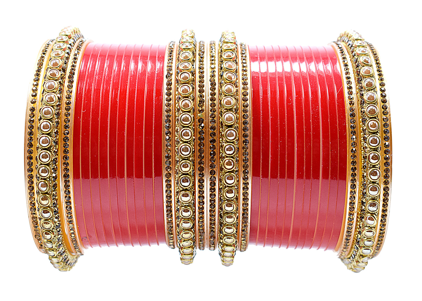 Gold Plated & Pearl Chuda Set for Women