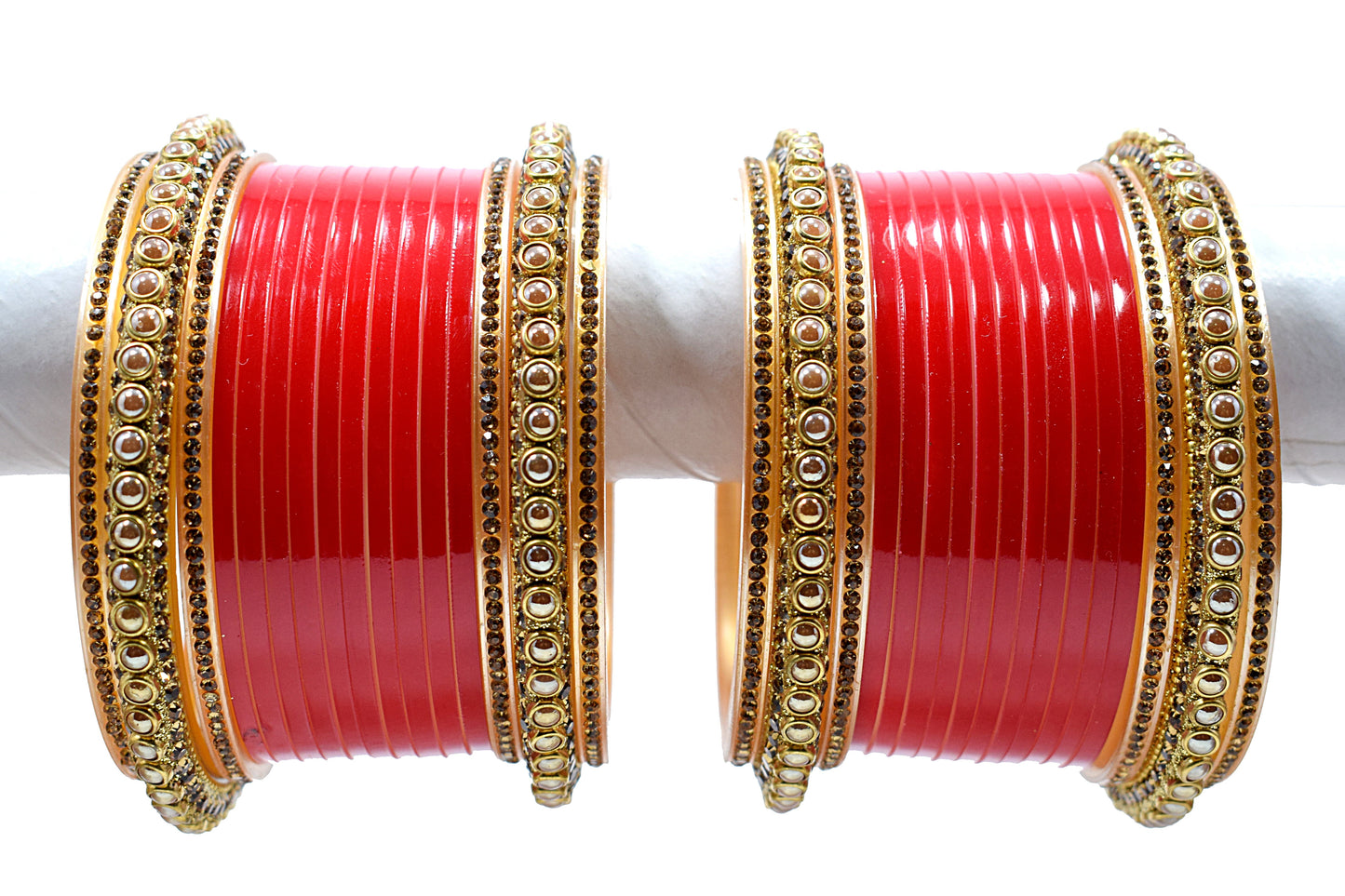 Gold Plated & Pearl Chuda Set for Women