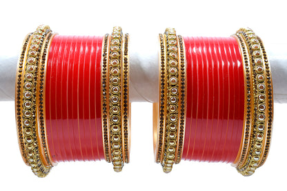 Gold Plated & Pearl Chuda Set for Women