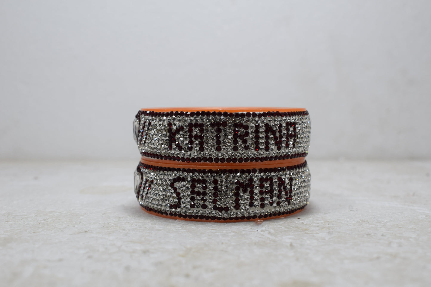 Personalized Stylish Kada With the Name of your Partner & You with Stones for Womens