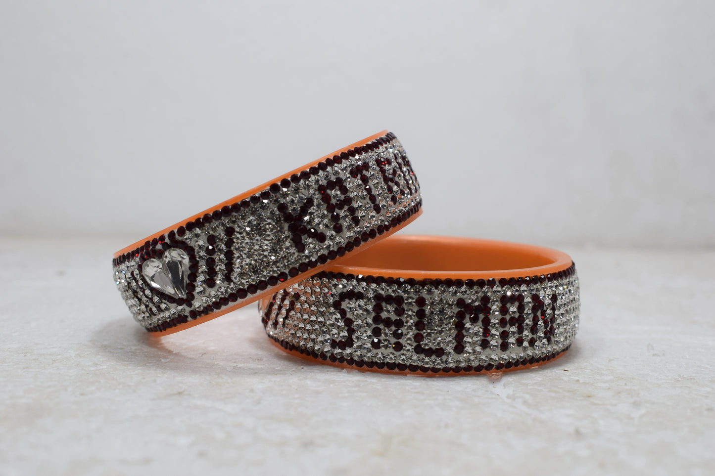 Personalized Stylish Kada With the Name of your Partner & You with Stones for Womens