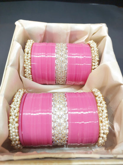 pink punjabi chura