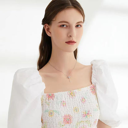 Moving Cupid Heart Angel Wings Tassel Necklace With Crystal Chain Women Jewelry Gift Valentine's Day