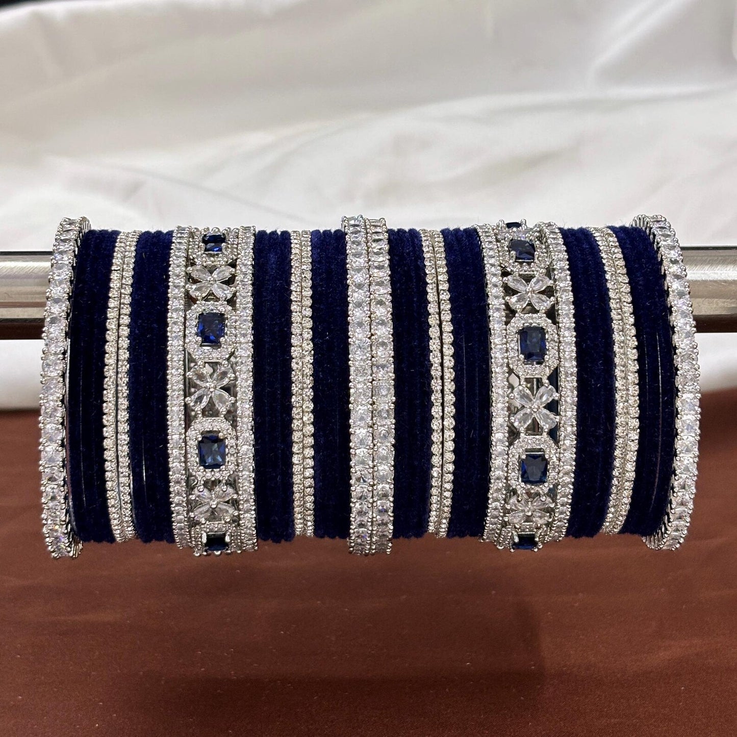 Velvet CZ Diamond Bangle Set of 42 Pcs.