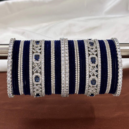 Velvet CZ Diamond Bangle Set of 42 Pcs.