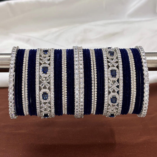 Velvet CZ Diamond Bangle Set of 42 Pcs.