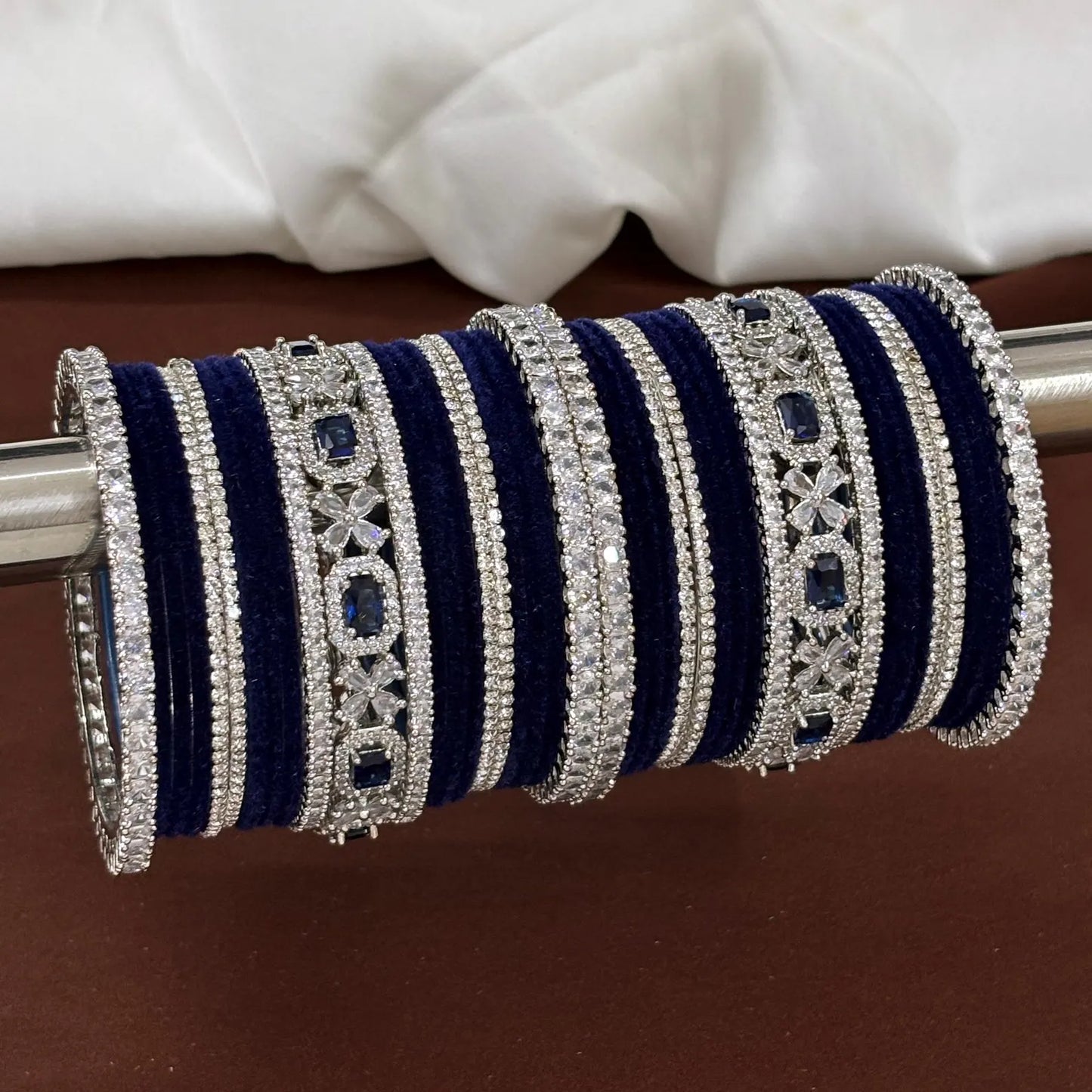 Velvet CZ Diamond Bangle Set of 42 Pcs.