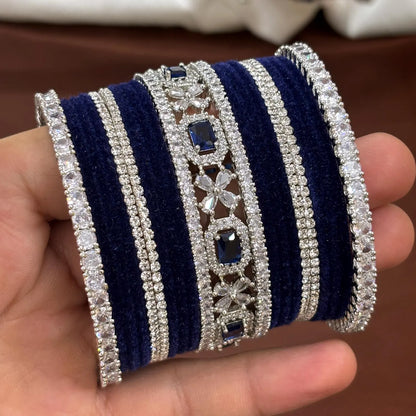 Velvet CZ Diamond Bangle Set of 42 Pcs.