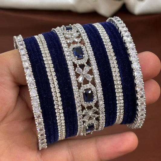 Velvet CZ Diamond Bangle Set of 42 Pcs.