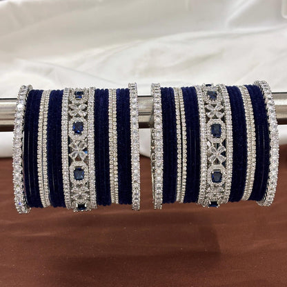 Velvet CZ Diamond Bangle Set of 42 Pcs.