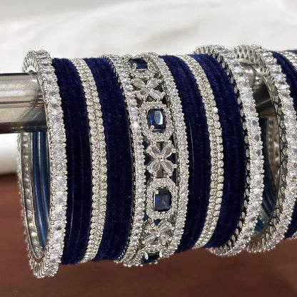 Velvet CZ Diamond Bangle Set of 42 Pcs.